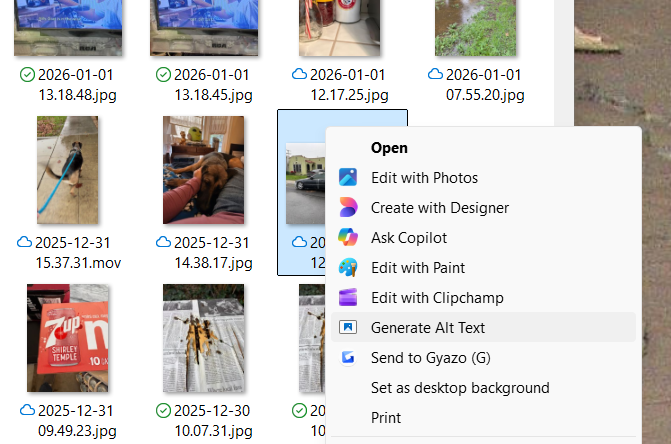 Generating Alt Text with a right-click