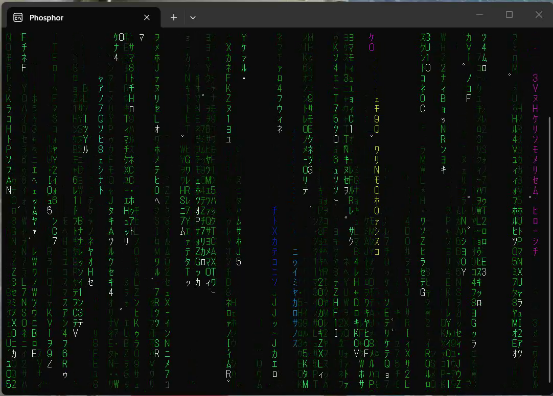 Phosphor – Matrix-style digital rain